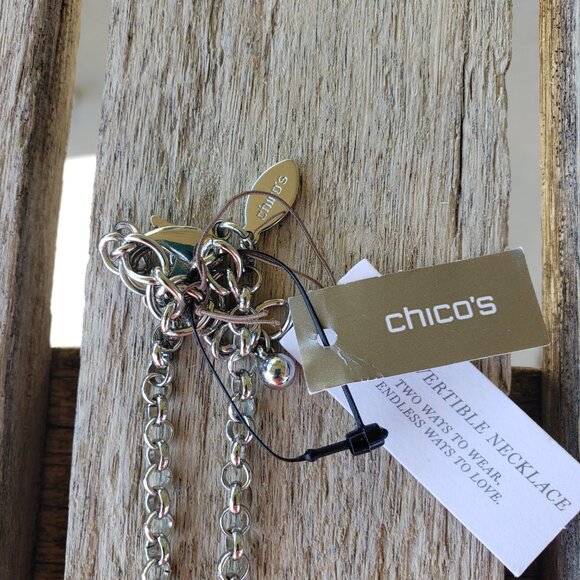 Chico's Two-Tone Convertible/Reversible Long Pendant Necklace NWTs - Picture 4 of 6
